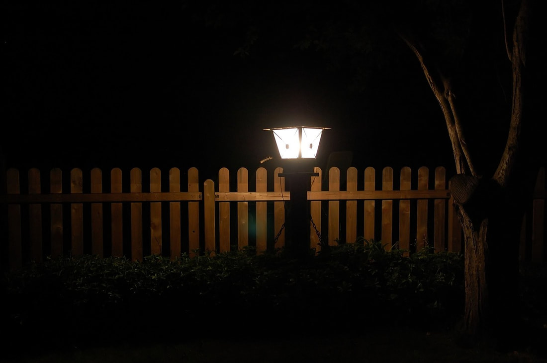 Walkway illuminated by a lamp in Fort Mill